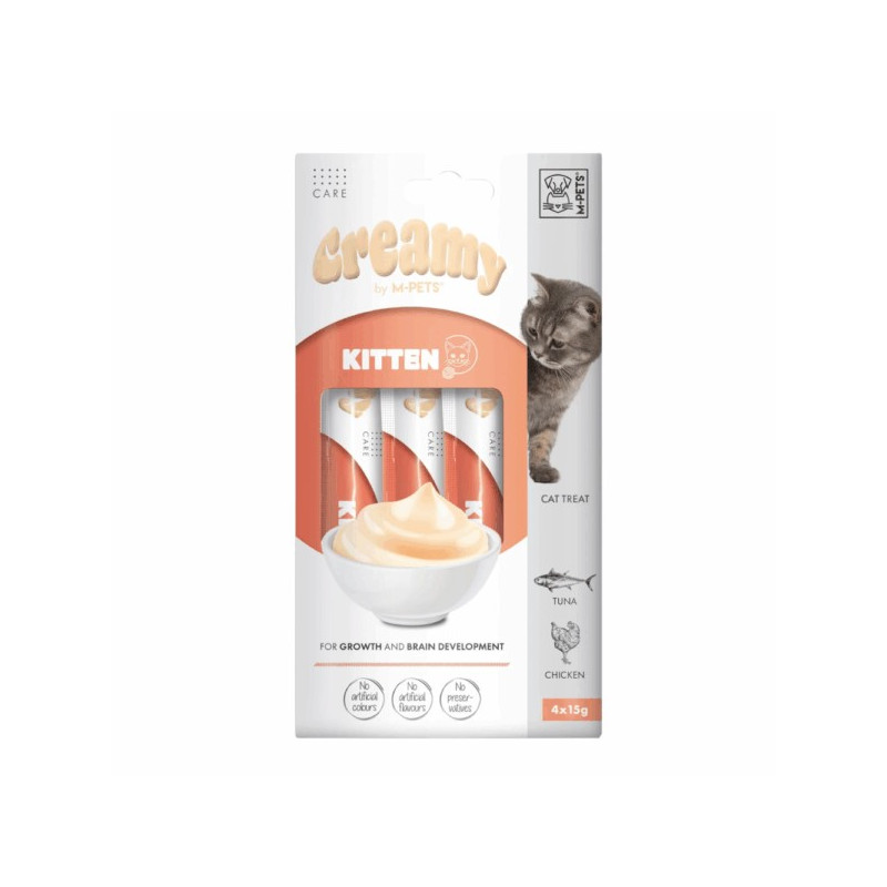 Creamy with Function Snacks Gato Kitten com Atum e Frango 60gr (4x15gr)