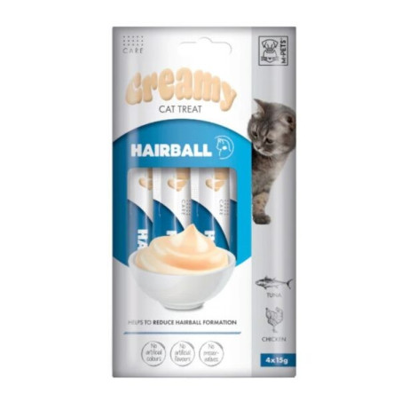 Creamy with Function Snacks Gato Hairball Atum e Frango 60gr (4x15gr)
