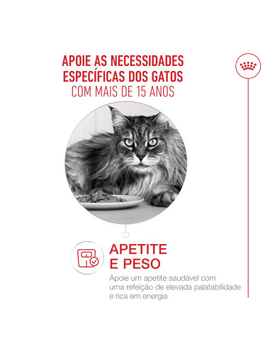 Royal Canin Ageing +15 (Mousse), Gatos, Húmidos, Sénior, Alimento