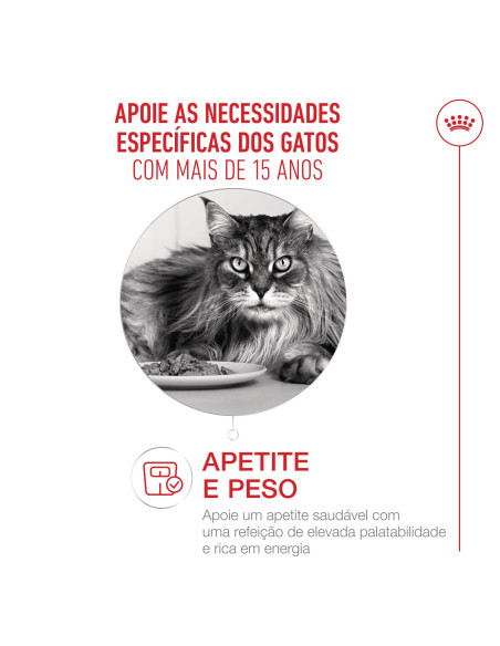 Royal Canin Ageing +15 (Mousse), Gatos, Húmidos, Sénior, Alimento