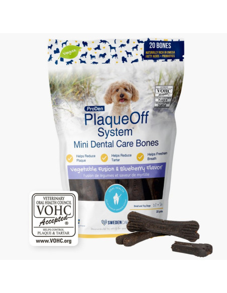 ProDen PlaqueOff Mini Bones Mirtilos Cão 320gr ( Higiene Oral )
