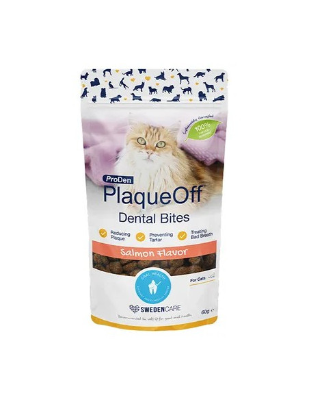 ProDen PlaqueOff Bites Salmão Gato 60gr ( Higiene Oral )