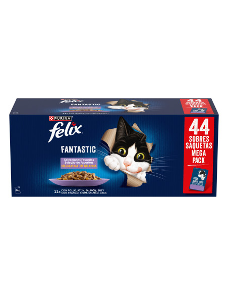 Purina Gatos Húmidos Felix Fantastic Mix PACK JUMBO 44x85gr