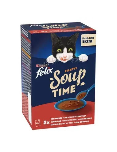 Purina Gatos Húmidos Felix Soup Original (seleção do campo) 6x48gr.
