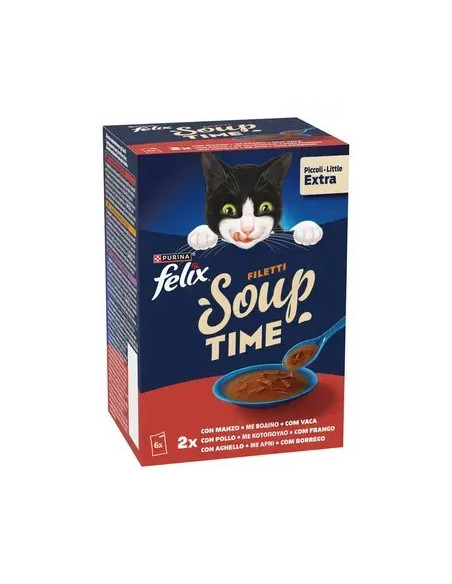Purina Gatos Húmidos Felix Soup Original (seleção do campo) 6x48gr.