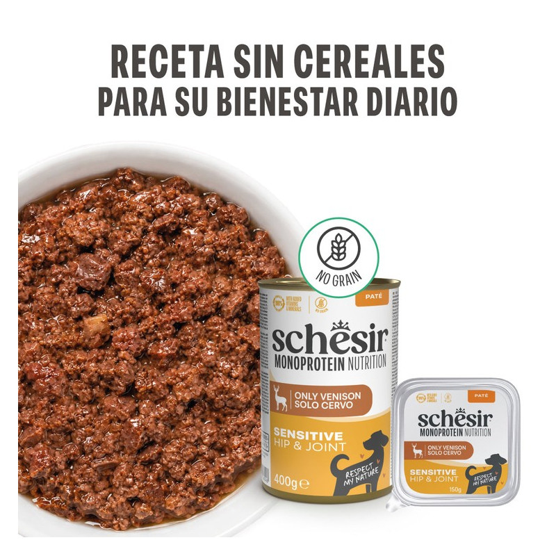 Schesir Cão Húmidos Sensitive Hip&Joint Veado Monoprotein