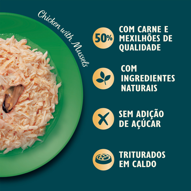 Lily´s Kitchen Gato Húmidos Shredded Filets in Broth Chicken with Mussels