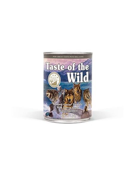 Taste of The Wild Cão Adulto Húmidos Wetlands C/ Pato Assado lata 390 gr
