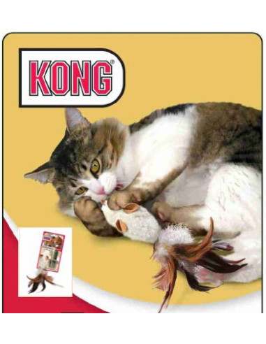 Brinquedo Kong Refillable Feather Rato p/ gatos (20 cm)