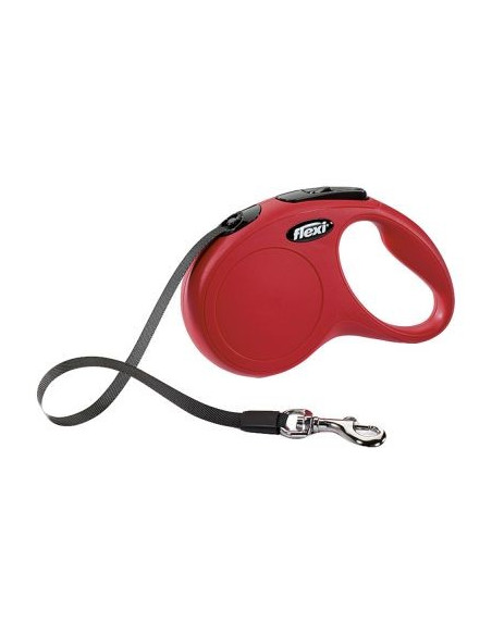 Trela Extensível Flexi New Classic S com Fita ( Vermelha )