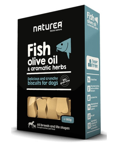 Naturea Snacks p/Cão Peixe, Azeite e Ervas 230G