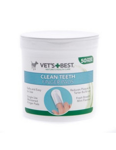 Toalhitas de Limpeza oral Vet's Best p/ Cães e Gatos - 50 unid.