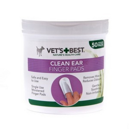 Toalhitas de Limpeza oral Vet's Best p/ Cães e Gatos - 50 unid.