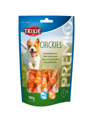 Ossos Cálcio Trixie p/ Cão c/ Filetes Peito Frango 100gr.